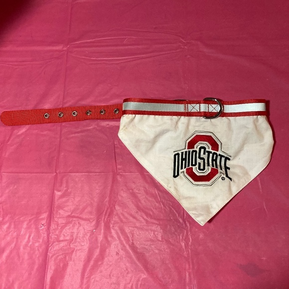 Pets First Ohio State Dog Collar w/Ohio State Scarf - Picture 1 of 2